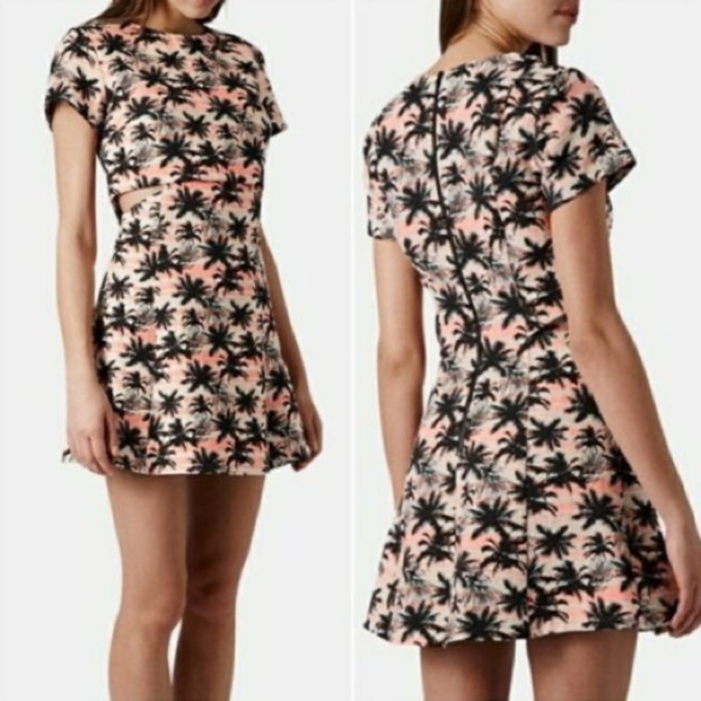 Topshop Cutout Palm Dress Size 6